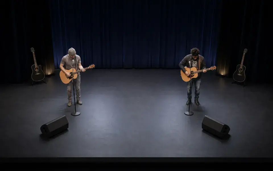 Acoustic Duo Stage Plot Template for Small Venue Gigs live stage setup preview