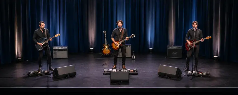 Three Guitar Trio Stage Plot for Club and Festival Shows live stage setup preview