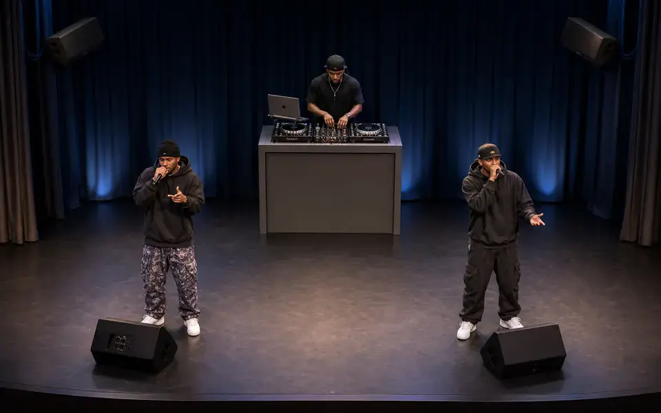 Hip-Hop DJ and MC Stage Plot Template for Live Shows live stage setup preview
