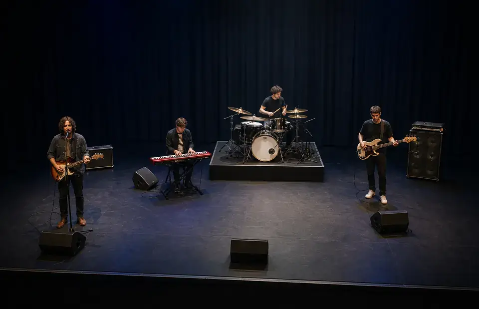 Indie Rock Four Piece Stage Plot Template for Club Gigs live stage setup preview