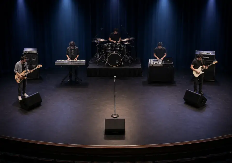 Pop Band with Tracks Stage Plot Template for Live Shows live stage setup preview