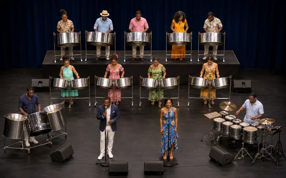 Steel Pan Ensemble Stage Plot Template with Risers live stage setup preview