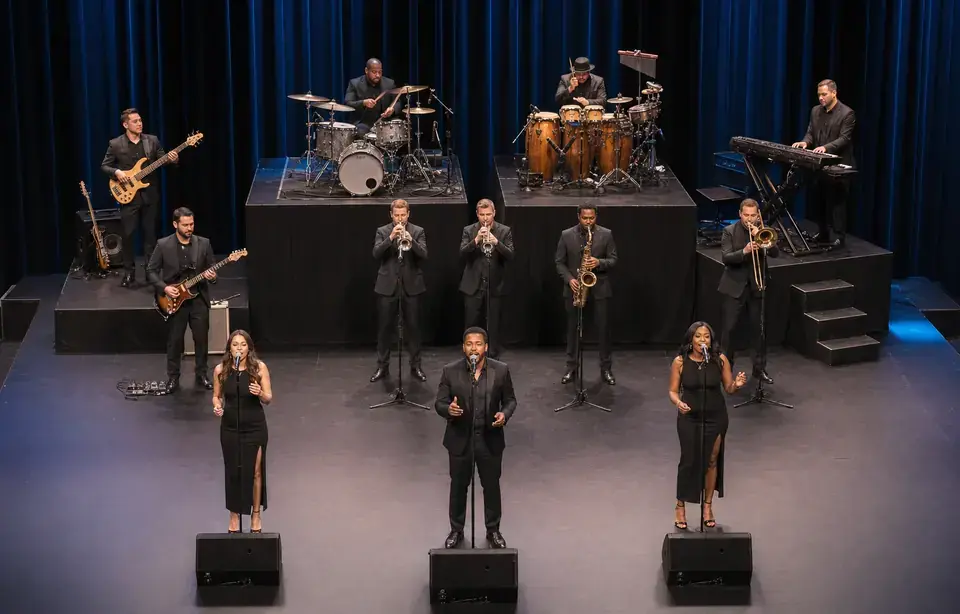 12-Piece Wedding Band Stage Plot Template with IEMs live stage setup preview