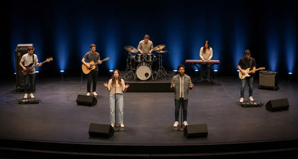 Full Worship Band Stage Plot Template for Church Teams live stage setup preview
