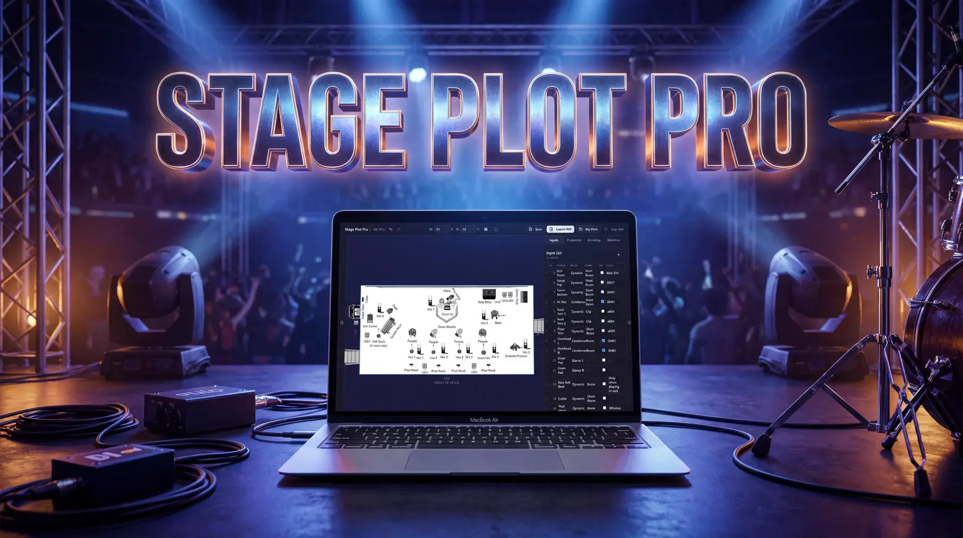 Stageplot Pro editor in use