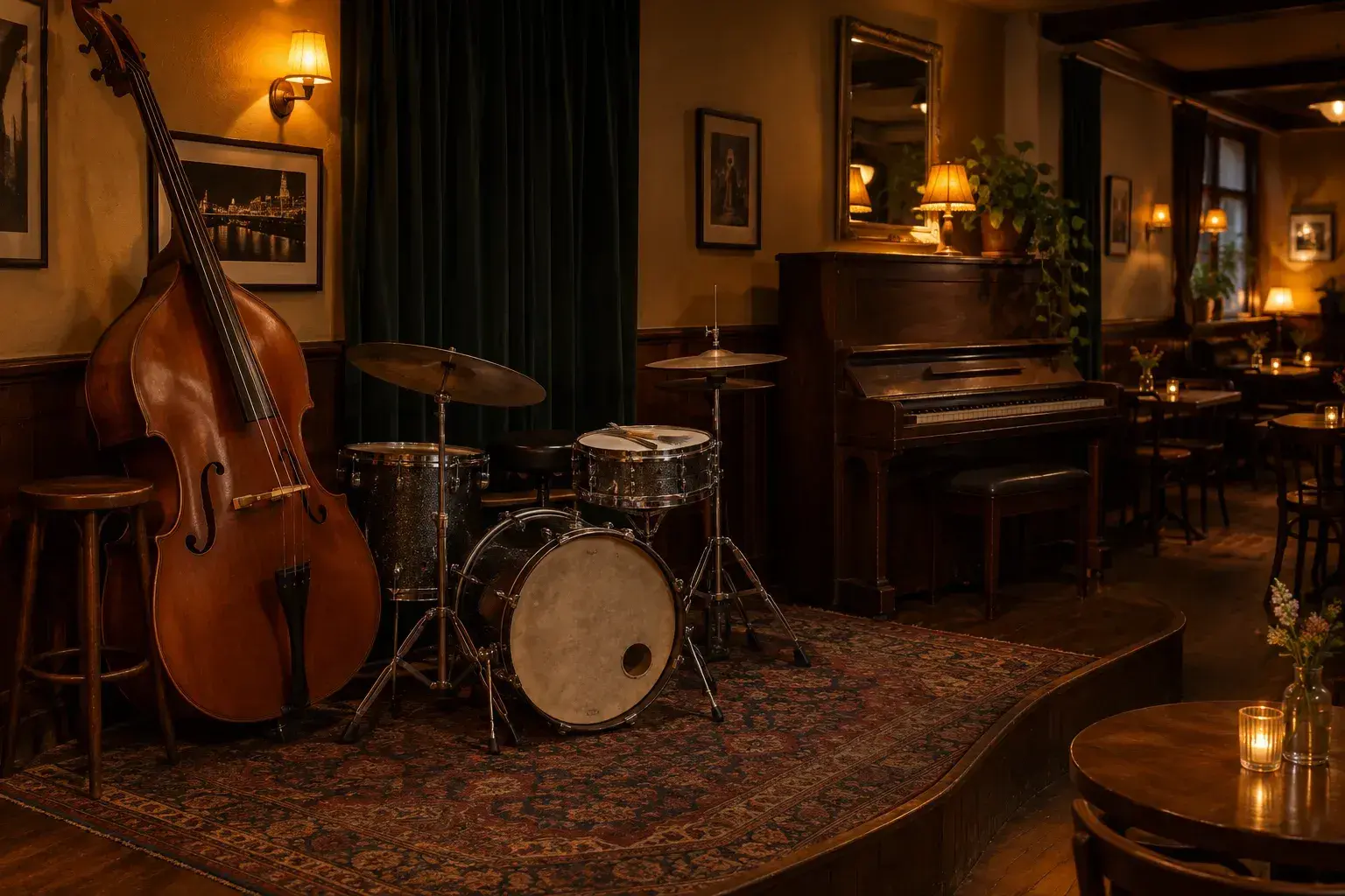 Jazz Trio Stage Plot for a Small Room: What Fits and Goes illustration