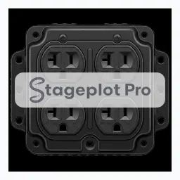 AC 120v quad stage plot icon AC 120v quad icon for a professional stage plot