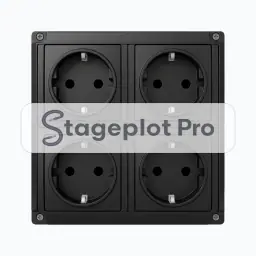 AC 230v quad stage plot icon AC 230v quad icon for a professional stage plot