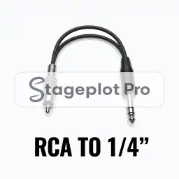 RCA to 1 4" Adapter stage plot icon RCA to 1 4" Adapter icon for a professional stage plot