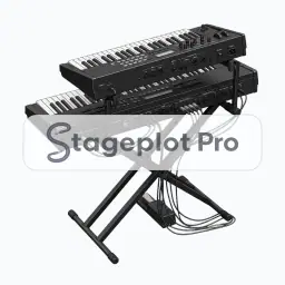Double Keys stage plot icon Double Keys icon for a professional stage plot