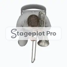 Seated Bass stage plot icon Seated Bass icon for a professional stage plot