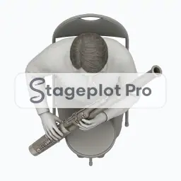Seated Bassoonist stage plot icon Seated Bassoonist icon for a professional stage plot