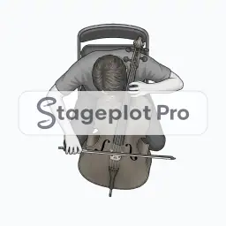 Seated Cellist stage plot icon Seated Cellist icon for a professional stage plot