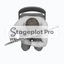 Seated Flutist stage plot icon Seated Flutist icon for a professional stage plot
