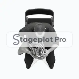 Seated Horn stage plot icon Seated Horn icon for a professional stage plot