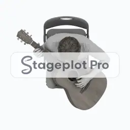 Seated Guitarist stage plot icon Seated Guitarist icon for a professional stage plot