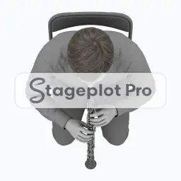 Seated Oboist stage plot icon Seated Oboist icon for a professional stage plot