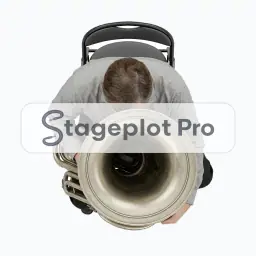 Seated Tuba stage plot icon Seated Tuba icon for a professional stage plot