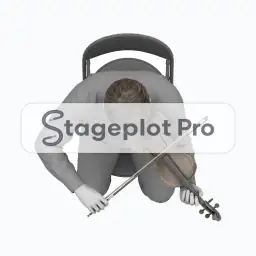 Seated Violist stage plot icon Seated Violist icon for a professional stage plot
