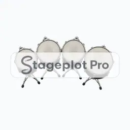 Four Concert Toms stage plot icon Four Concert Toms icon for a professional stage plot