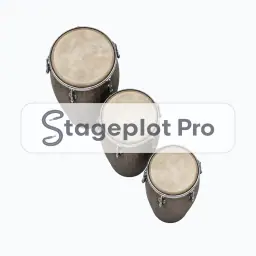 Conga Trio Linear stage plot icon Conga Trio Linear icon for a professional stage plot