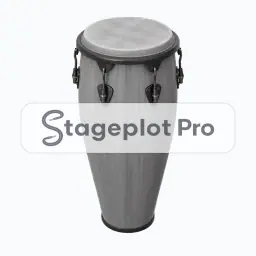 Single Tumba Conga stage plot icon Single Tumba Conga icon for a professional stage plot