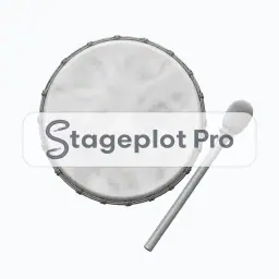 Hand Drum + Beater stage plot icon Hand Drum + Beater icon for a professional stage plot