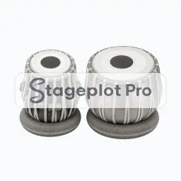 Pair of Tabla Drums stage plot icon Pair of Tabla Drums icon for a professional stage plot