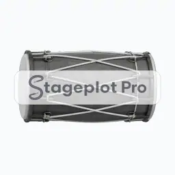 Rope Tuned Dhol Drum stage plot icon Rope Tuned Dhol Drum icon for a professional stage plot