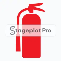 Fire Ext stage plot icon Fire Ext icon for a professional stage plot