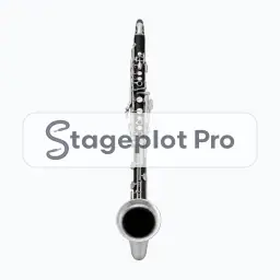 Bass Clarinet Front stage plot icon Bass Clarinet Front icon for a professional stage plot