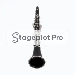 Clarinet Front stage plot icon Clarinet Front icon for a professional stage plot
