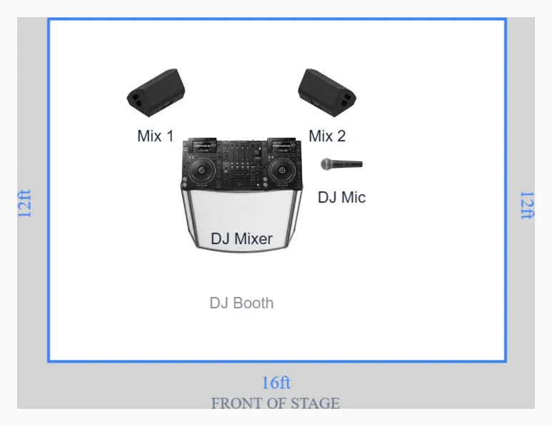 DJ Setup Stage Plot Template for Clubs and Party Events preview