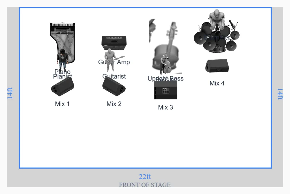 Jazz Quartet Stage Plot Template for Club and Lounge Gigs preview