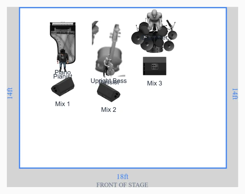 Jazz Trio Stage Plot Template for Club and Lounge Gigs preview