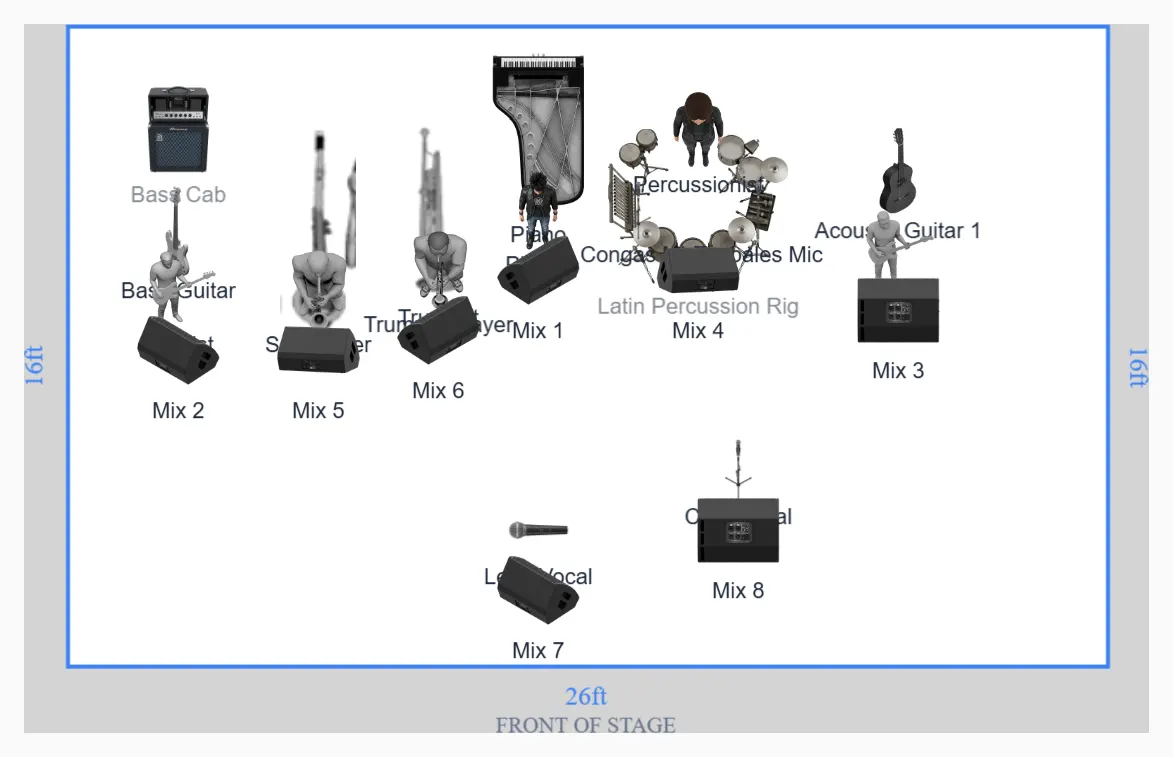 Latin Band Stage Plot Template for Salsa and Live Gigs preview